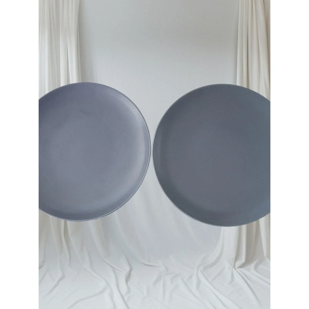 Ikea Dinera 18691 Dinner Plates Matte Dark Gray Stoneware Set‎ of 2